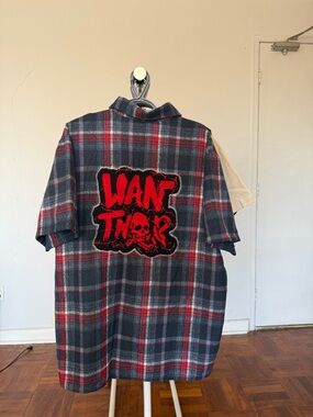 Red & Gray Plaid Short-Sleeve Shirt